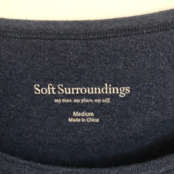 SOFT SURROUNDINGS Blue Tunic Style Blouse Sz M - Picture 6 of 8